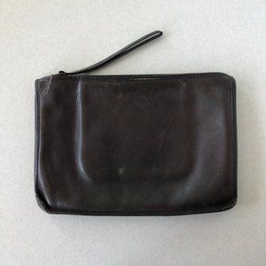 Vintage Coach Genuine Leather Brown Zipper Pouch